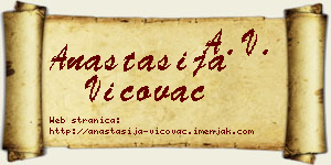 Anastasija Vićovac vizit kartica